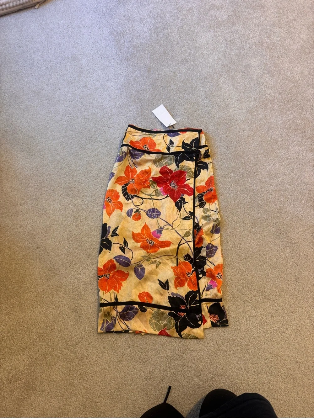 Zara floral midi skirt